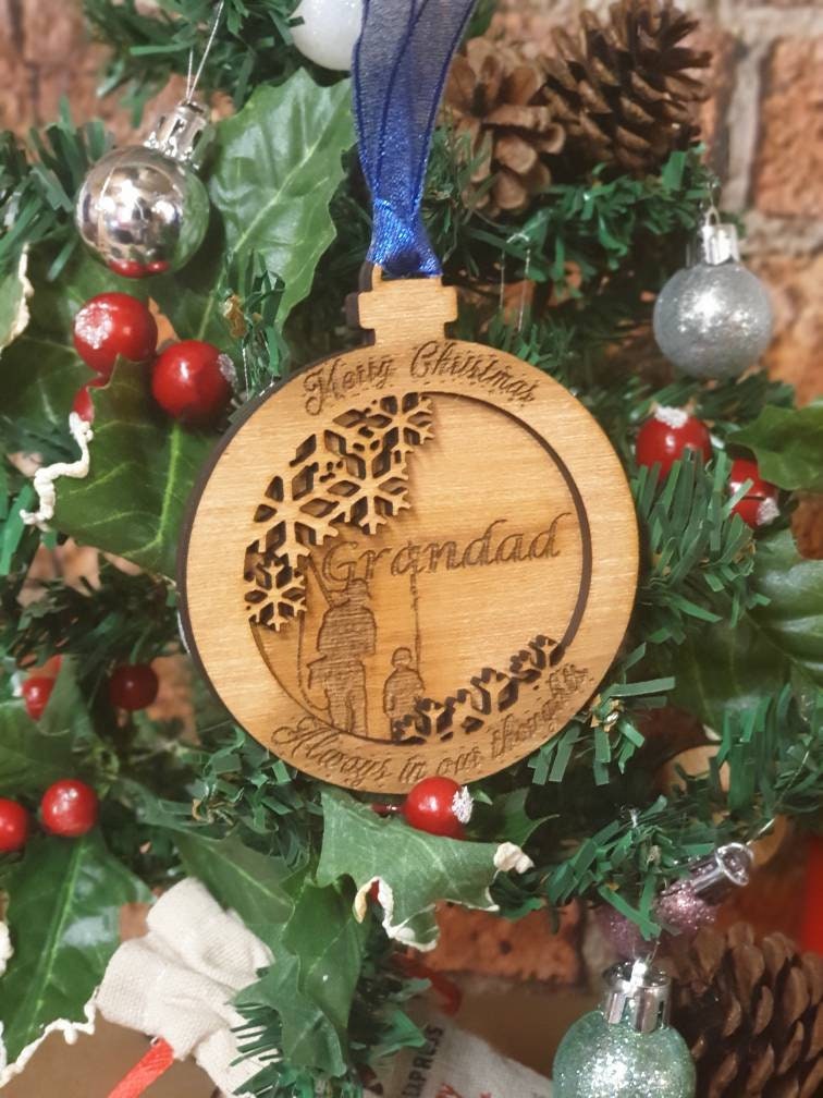 Personolised memory bauble, grandad, grandma, dad, mum, brother, sister, uncle, aunty. Bespoke.