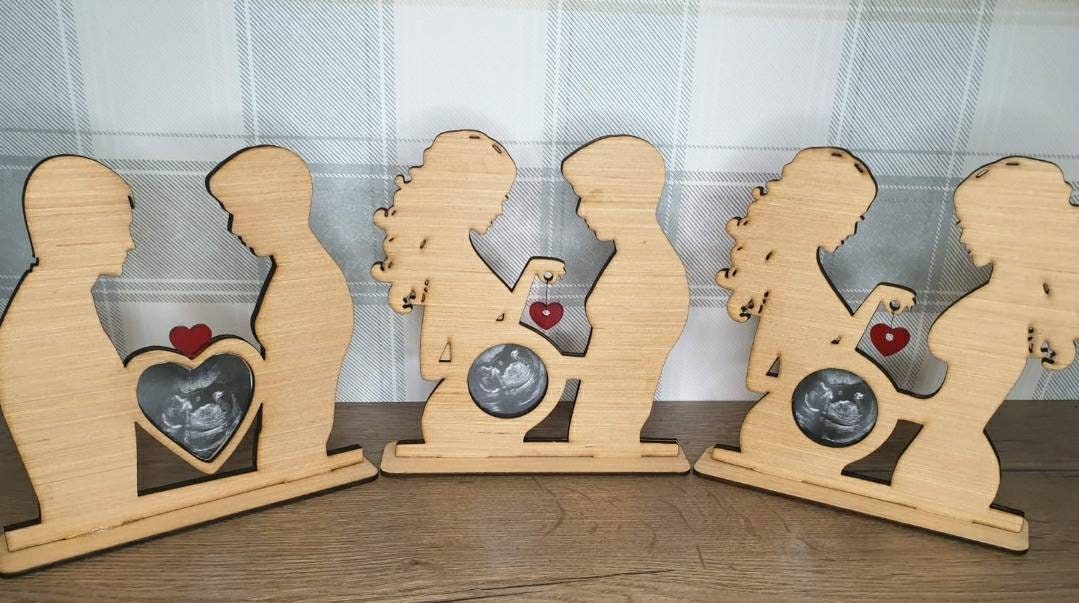 Stunning silhouette ultrasound photo frame! Same sex couples included! Baby scan picture frame. New baby. Baby shower gift. Christening.