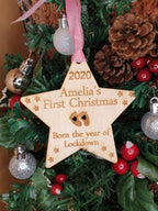 Personolised bespoke First Christmas covid lockdown bauble! One to remember! Keepsake gift? 1st xmas.