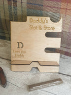 Slot and Store docking station, desk/bedside tidy, storage, great gift for him or her! Personalised! Bespoke, great gift for valentines day!