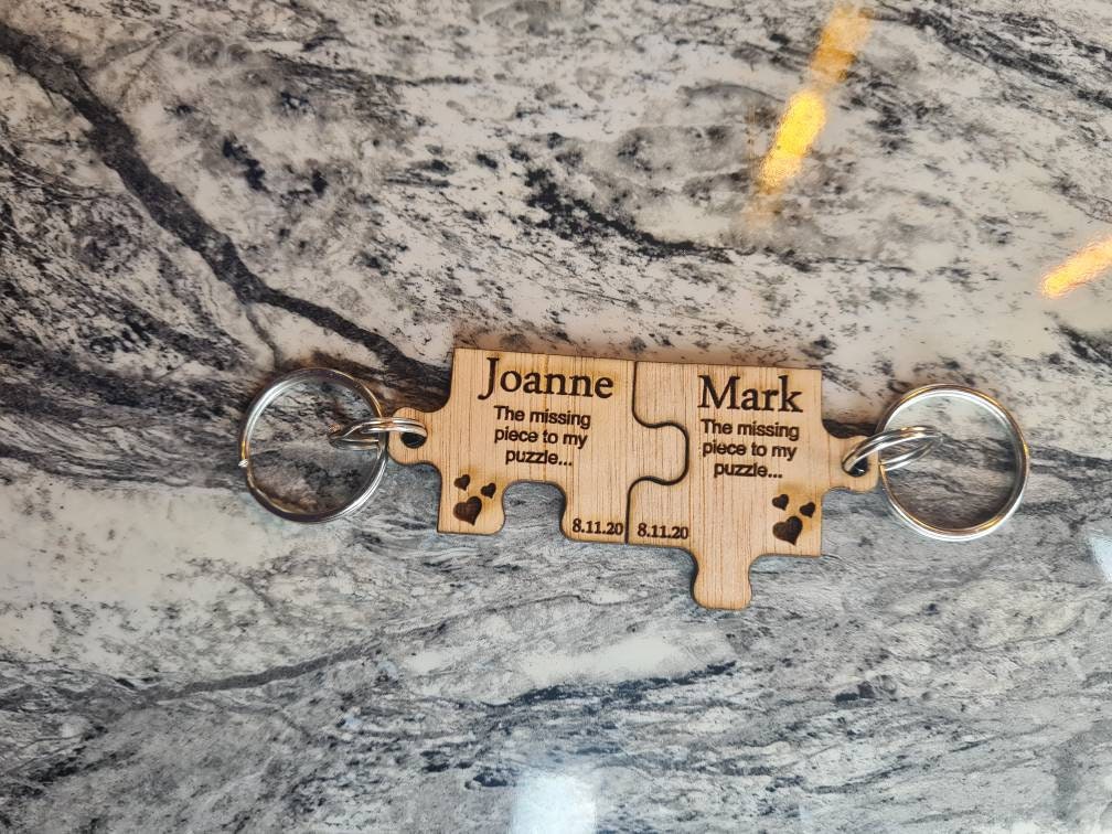 Personolised puzzle piece jigsaw key chain's. Gift for loved one, wedding, valentines day, anniversary gift, wedding, best friends?