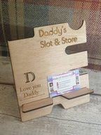 Slot and Store docking station, desk/bedside tidy, storage, great gift for him or her! Personalised! Bespoke, great gift for valentines day!