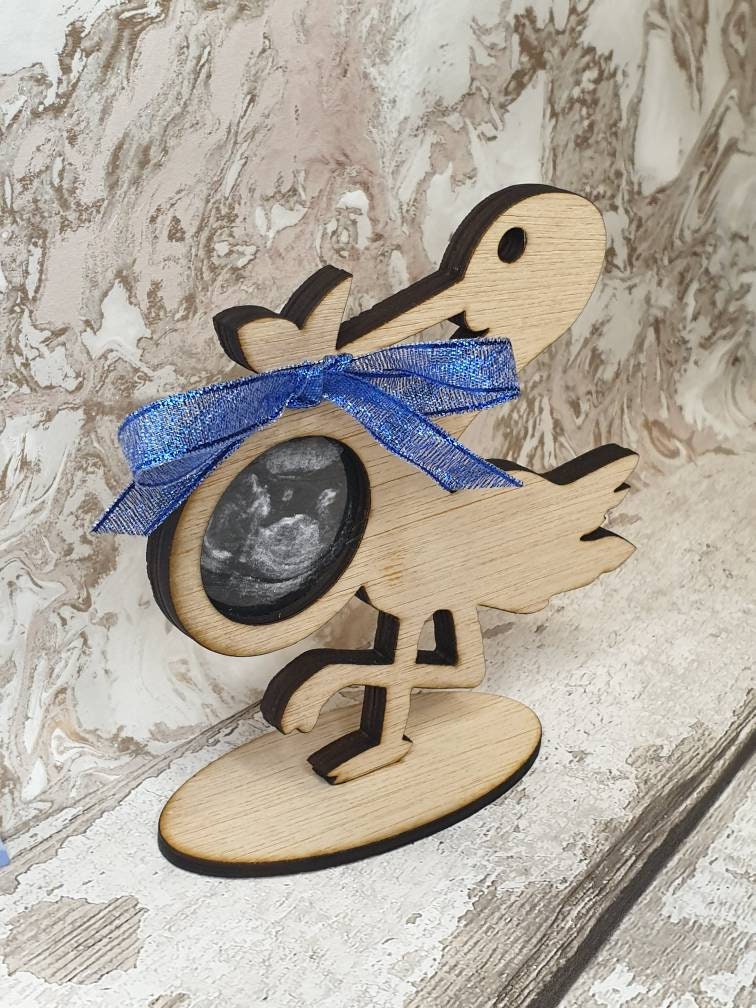 Ultrasound photo frame, scan picture. Mr Stork, new baby, cute, boy or girl, christening gift, gender reveal.