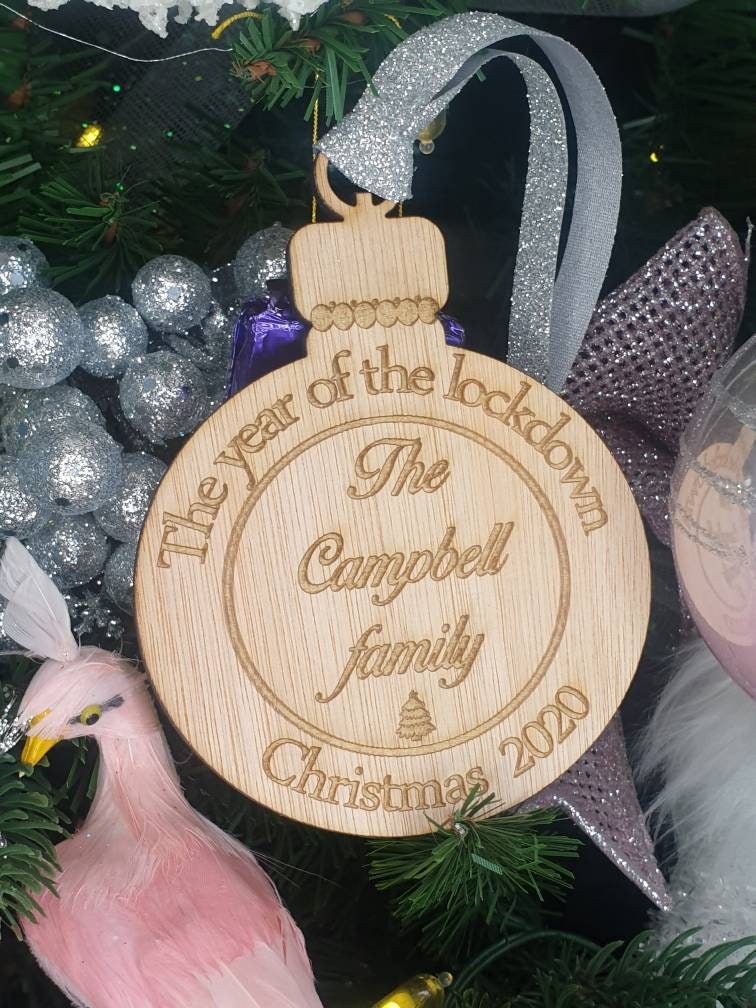 Personolised family lockdown Christmas bauble, keepsake! Christmas tree ornaments. Covid 19 gift?
