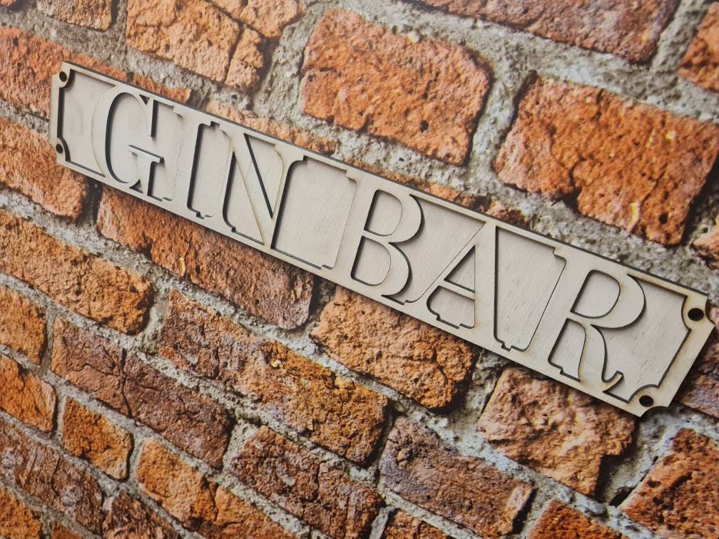 Large Gin Bar sign! Perfect gift for the gin lover! Kitchen, dining room. Great gift!