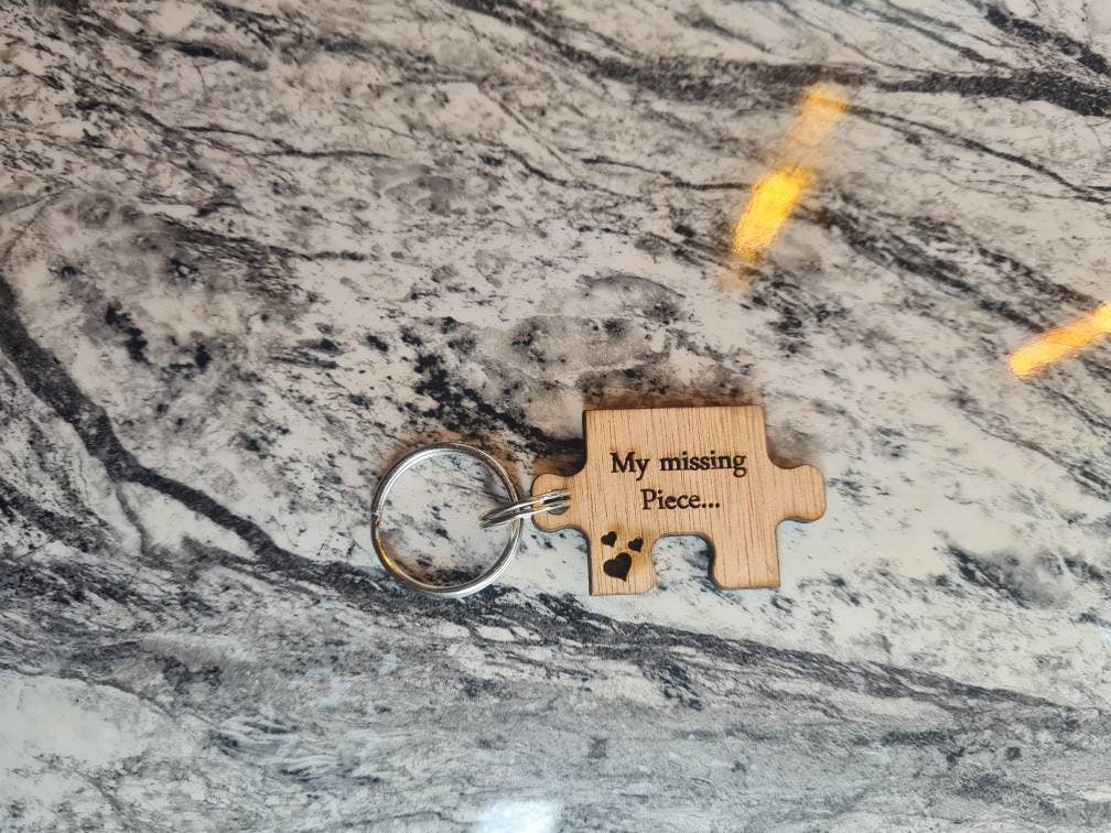 Jigsaw puzzle, missing piece keychain for loved one! Boyfriend, girlfriend gift, wife, fiance wedding gift, valentines day, anniversary gift