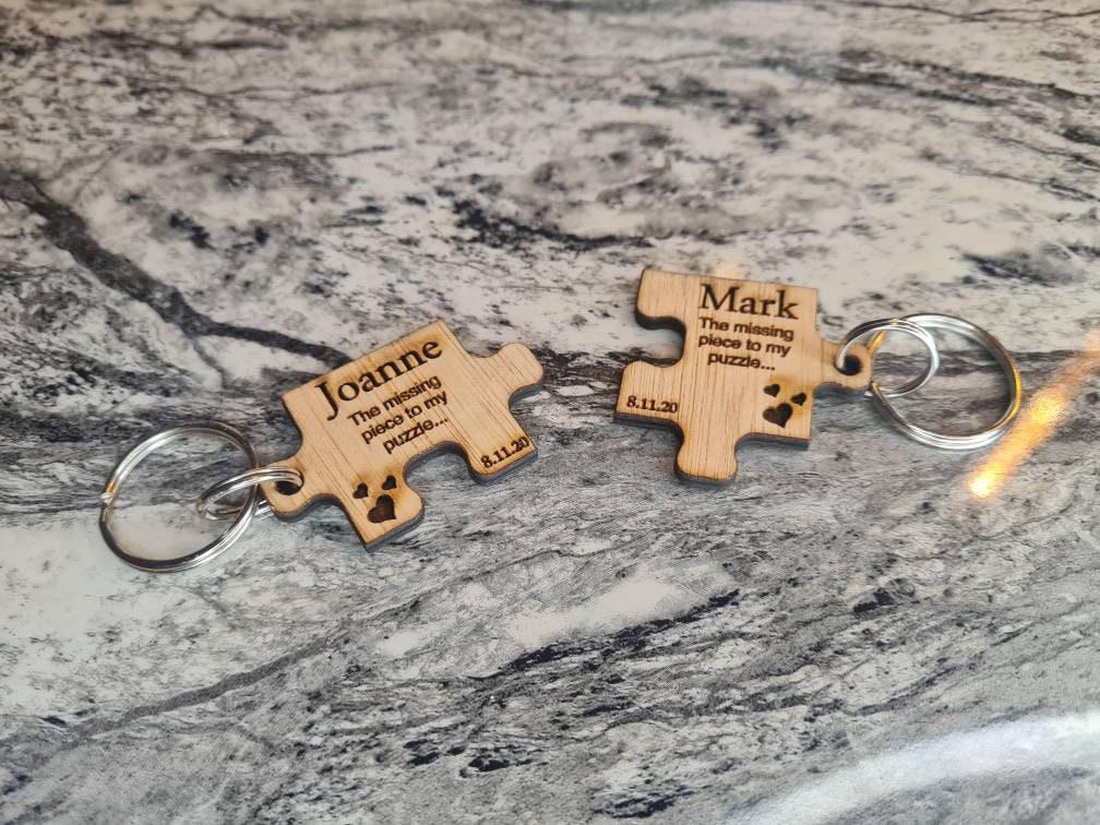 Personolised puzzle piece jigsaw key chain's. Gift for loved one, wedding, valentines day, anniversary gift, wedding, best friends?