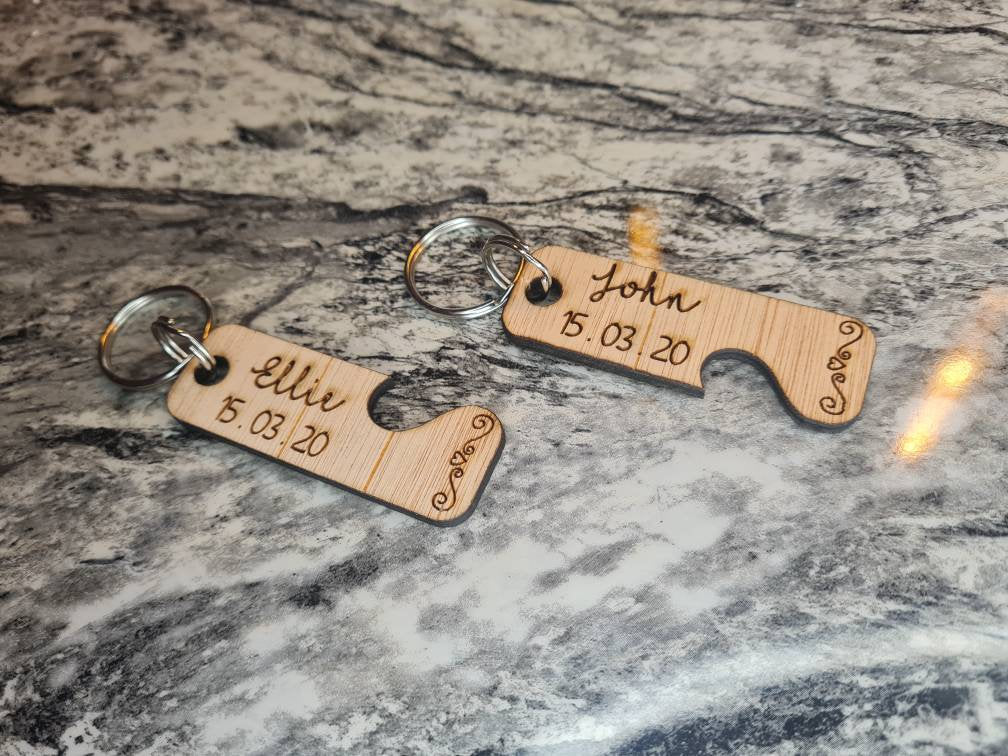 Matching Personalised keychains, loved one, partner, fiance, boyfriend, girlfriend gift, wedding, stocking filler, valentines day!