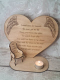 Personalised rememberance candle ornament to remember loved ones, great gift, present, bereavement chair, candle holder, angel love heart