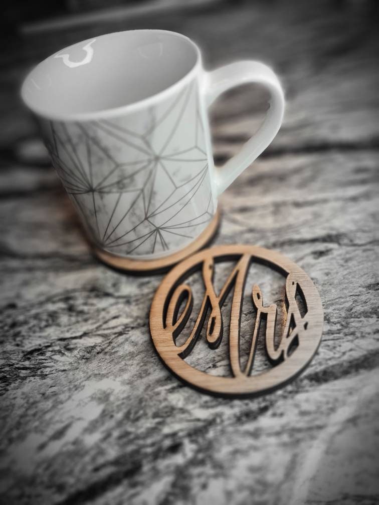 X 2 Mr and Mrs drinks coasters, options depending on orientation, male and male, female and female Great gift, wedding, engagement, 1st home