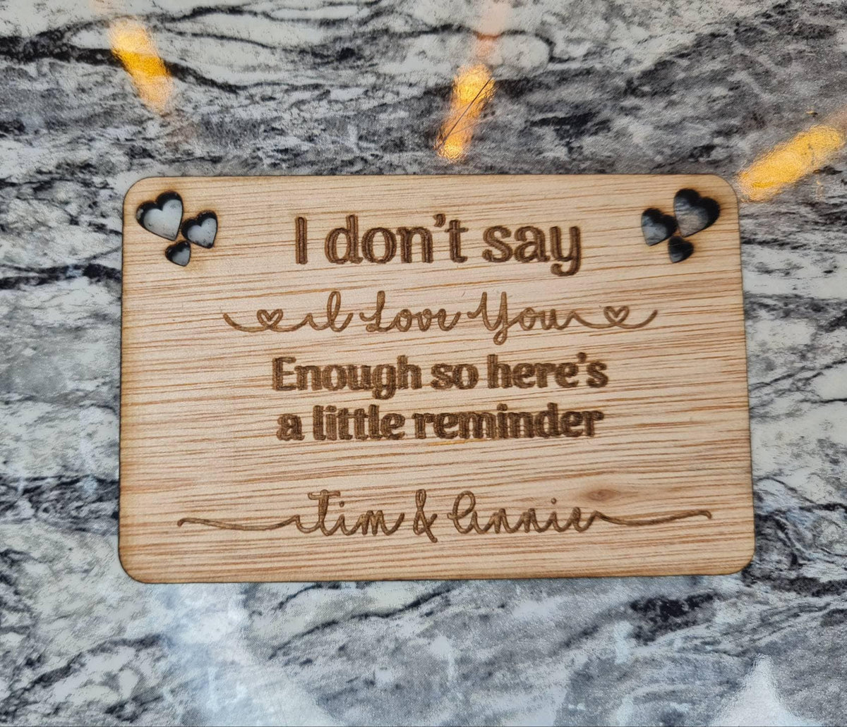 Personolised wallet purse card, great gift for any occasion, valentines day, birthday, anniversary, reminder