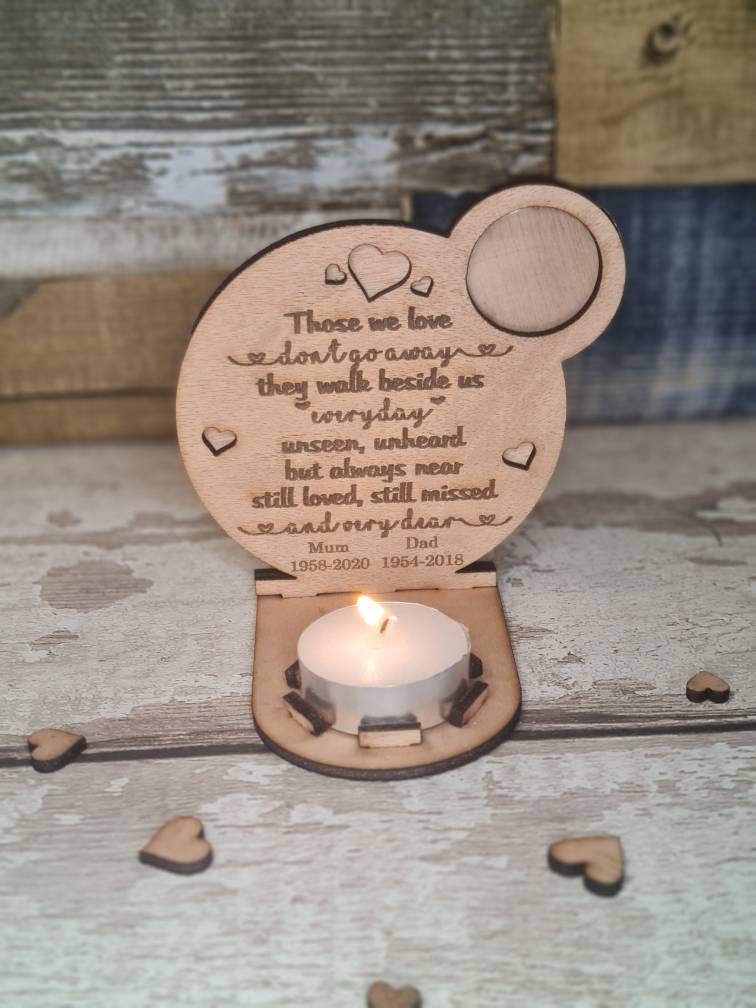Personalised remembrance candle frame with poem, lovely gift to remember loved ones who have passed. Bereavement