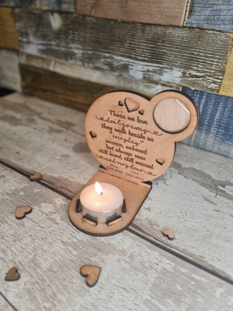 Personalised remembrance candle frame with poem, lovely gift to remember loved ones who have passed. Bereavement