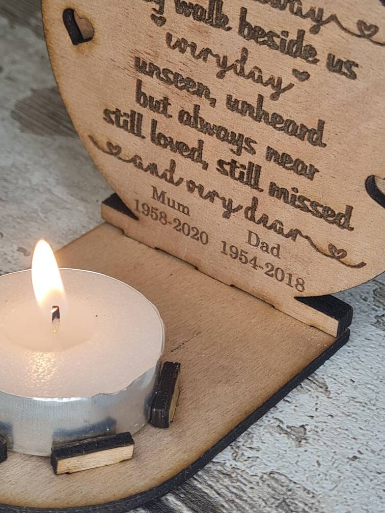 Personalised remembrance candle frame with poem, lovely gift to remember loved ones who have passed. Bereavement