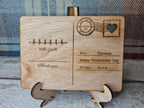 Personolised Heartbeat valentines Post Card including stand, birthday, anniversary, wedding, mothers day, new baby, friends, greetings