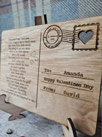 Personolised Poem valentines Post Card including stand, birthday, anniversary, wedding, mothers day, new baby, friends, greetings