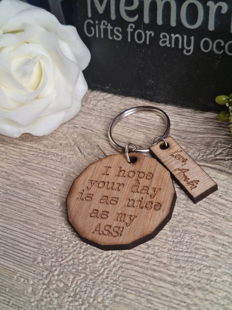 Funny personalised keychain, valentines, birthday, anniversary, wedding, fathers day, new baby, friends, Christmas gift