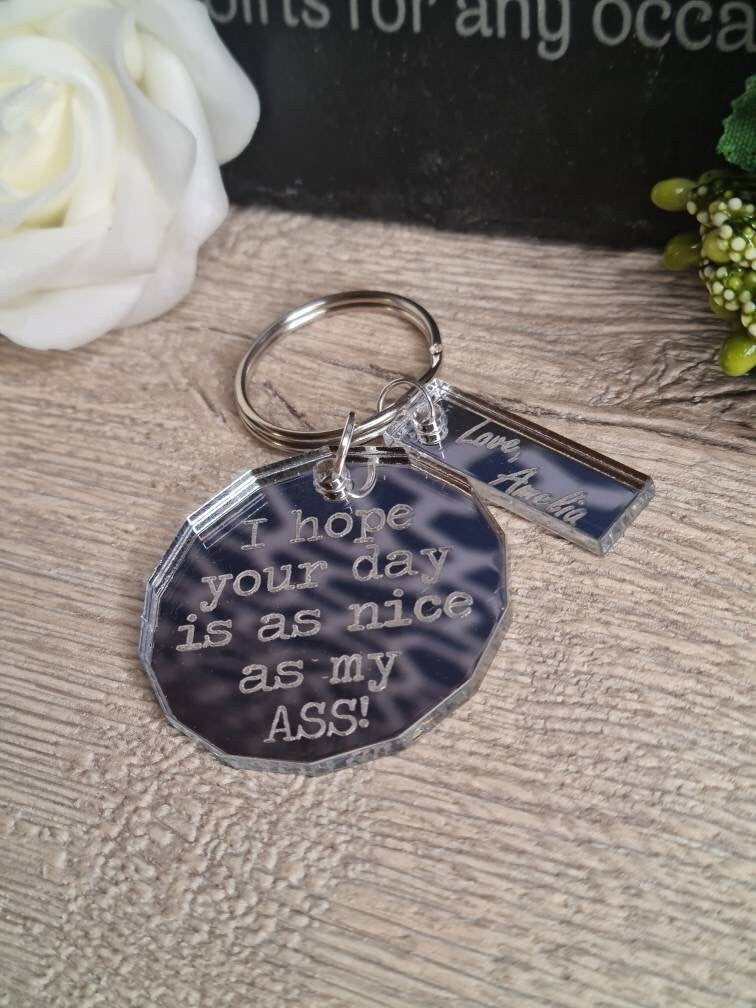 Funny personalised keychain, valentines, birthday, anniversary, wedding, fathers day, new baby, friends, Christmas gift