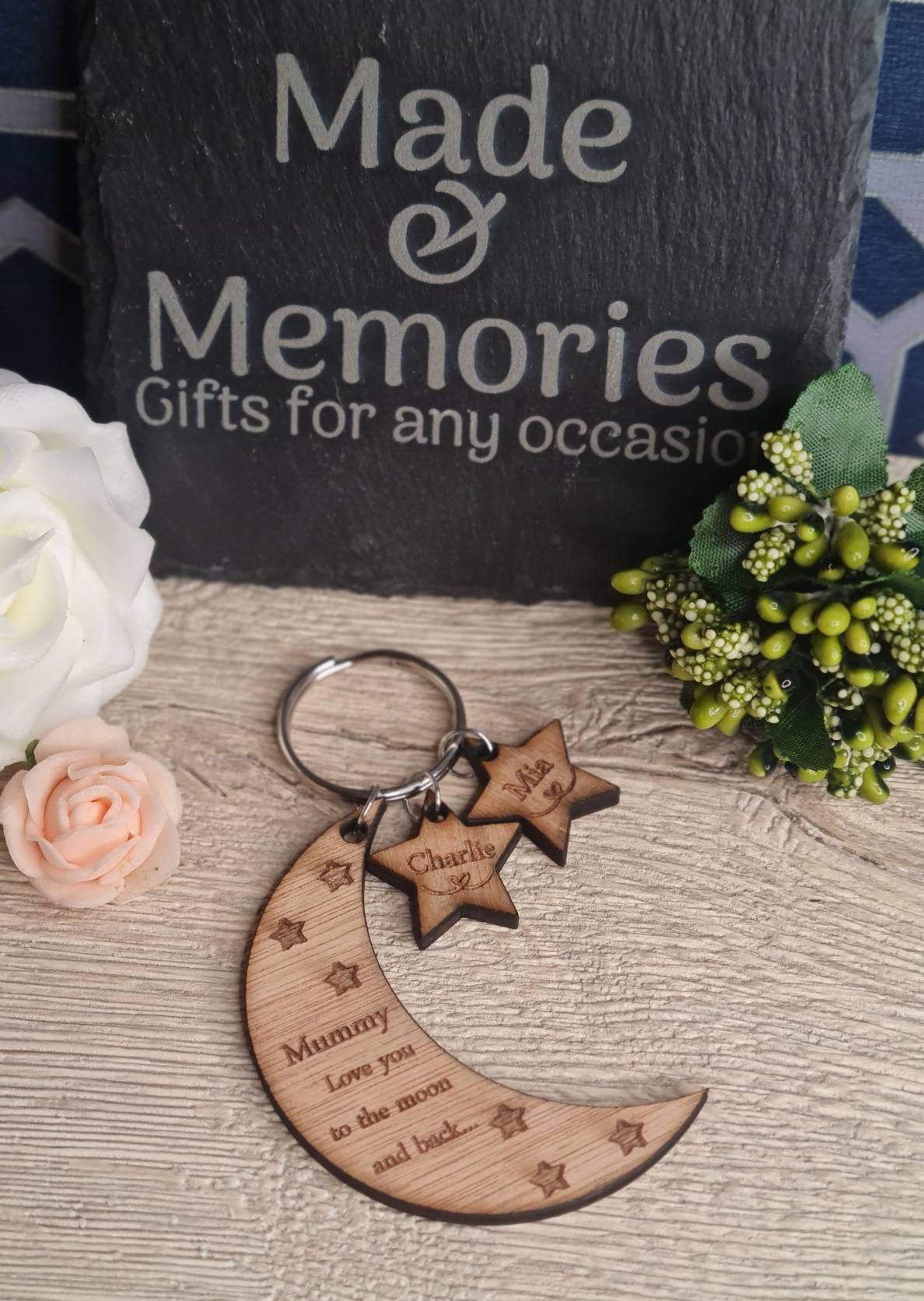 personalised keychain, named stars, valentines, birthday, anniversary, mothers day, fathers day, new baby, friends, Christmas gift