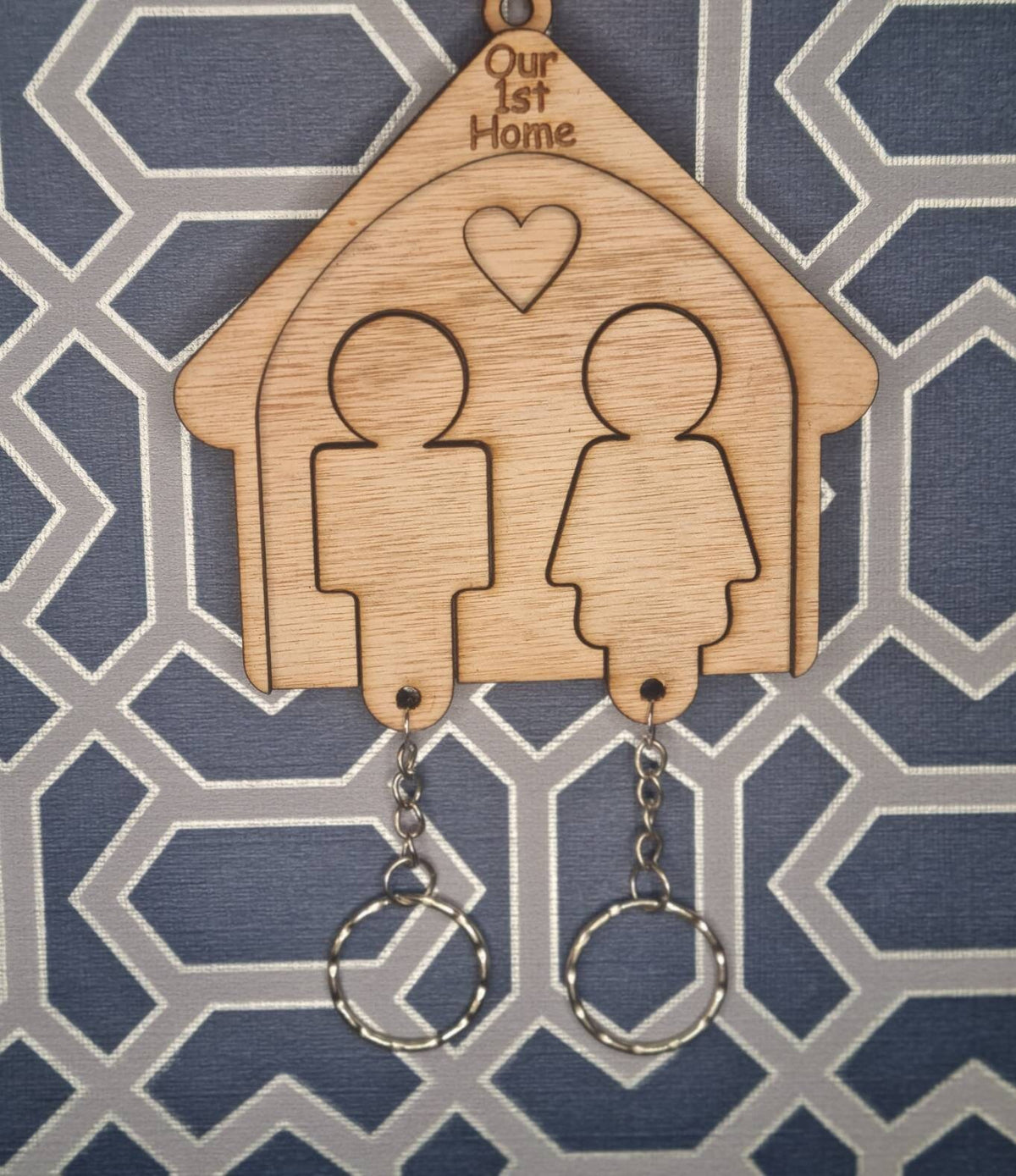 His and hers, hers and hers, his and his keyrings and key holder. First home, house warming, mr and mrs, wedding gift, new home, key hook.
