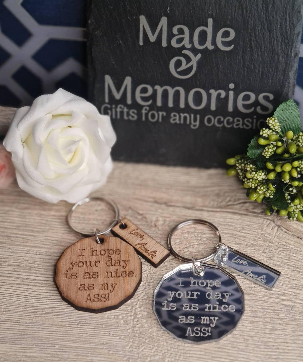 Funny personalised keychain, valentines, birthday, anniversary, wedding, fathers day, new baby, friends, Christmas gift