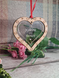 Personolised hanging ornament for couples, perfect gift for valentines day, anniversary, wedding, birthday. Great unique surprise!