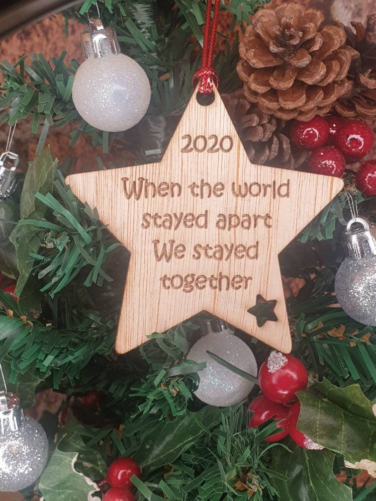 Covid 19 lockdown remembrance bauble. Mark a moment in history. Great Christmas gift.