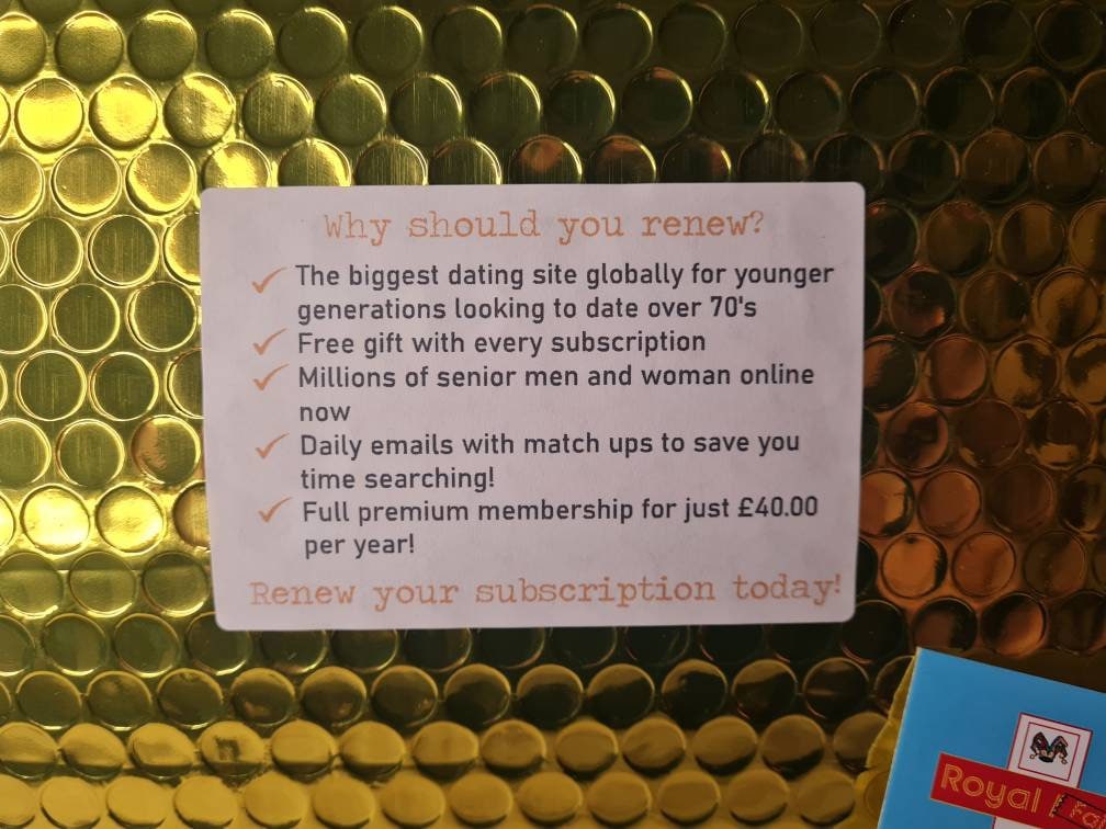 Golden Oldies prank! Sent direct to victims door! senior love, embarrassing prank to send to friend, partner, family or colleague!