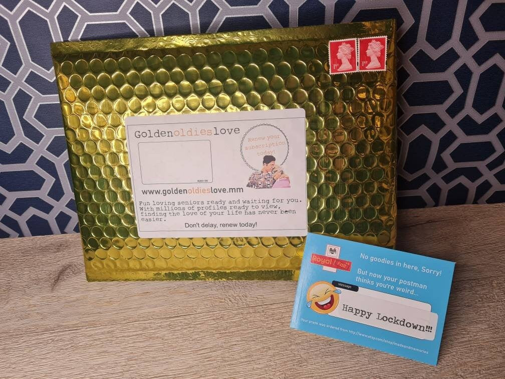 Golden Oldies prank! Sent direct to victims door! senior love, embarrassing prank to send to friend, partner, family or colleague!