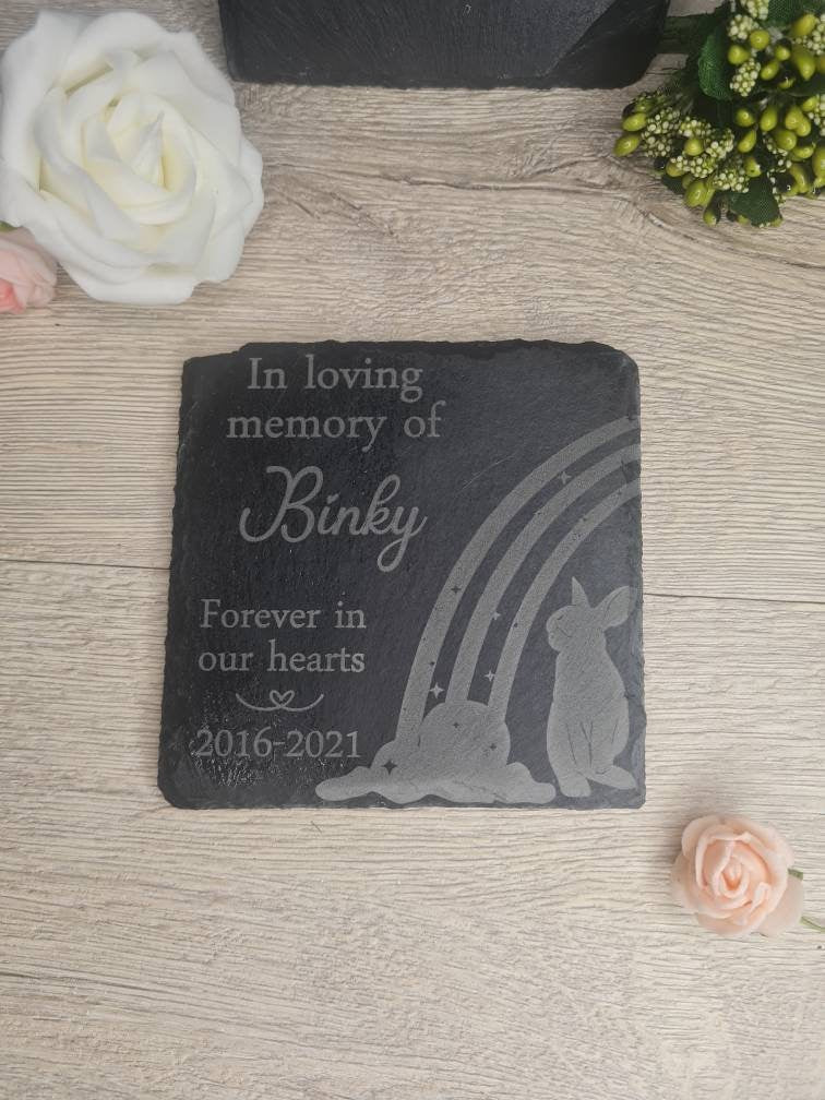 personalised pet Memorial grave marker, memorial slate, indoor or outdoor, remembering your pets, cat, dog, rabbit, bunny, budgie, hamster