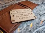 Wallet, purse card, perfect gift for loved one, great for valentines day, birthday, anniversary, any occasion! Love reminder!