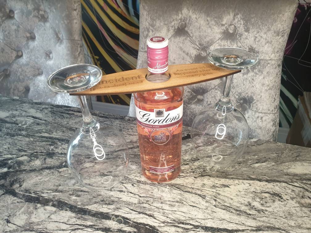 personalised Gin butler, bar butler, ginvincible, gincident, glass holder, valentines gift, gin lover, great present, mothers day, fathers.
