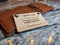 Personolised wallet purse card, great gift for any occasion, valentines day, birthday, anniversary, reminder