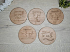 X20 Baby wooden milestone disc, cards, photo prop, flatlay, photography, new child - baby shower gift - monthly age signs