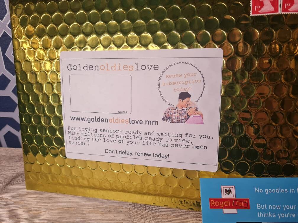 Golden Oldies prank! Sent direct to victims door! senior love, embarrassing prank to send to friend, partner, family or colleague!