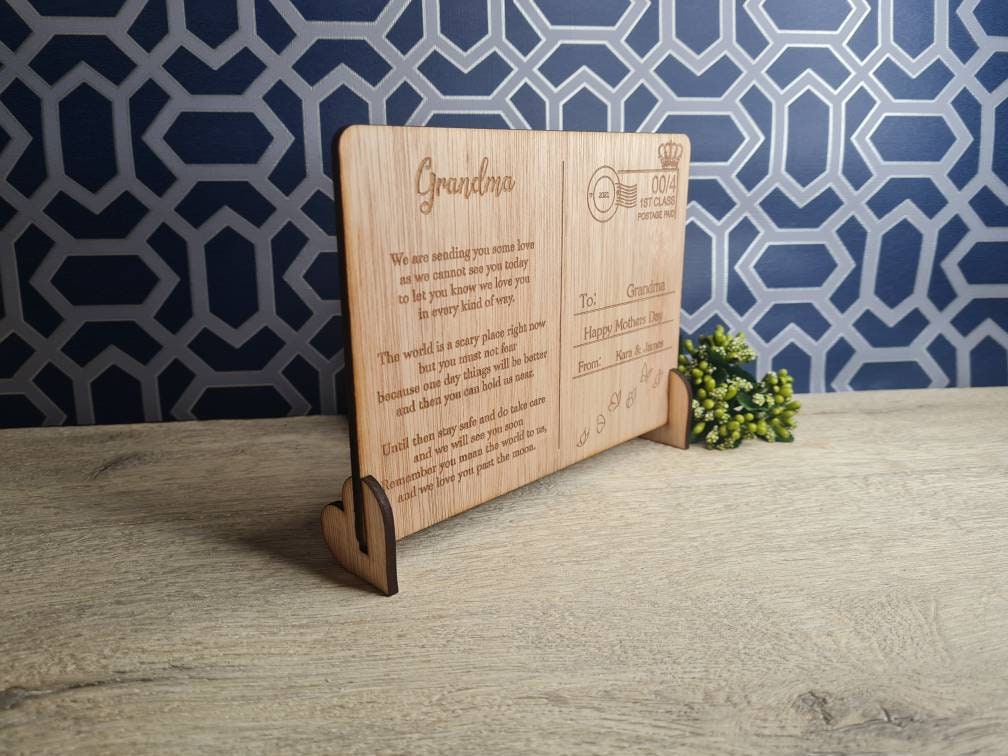 personalised Poem mothers day Post Card including stand, birthday, anniversary, Nan, mothers day, Grandma, friends, greetings