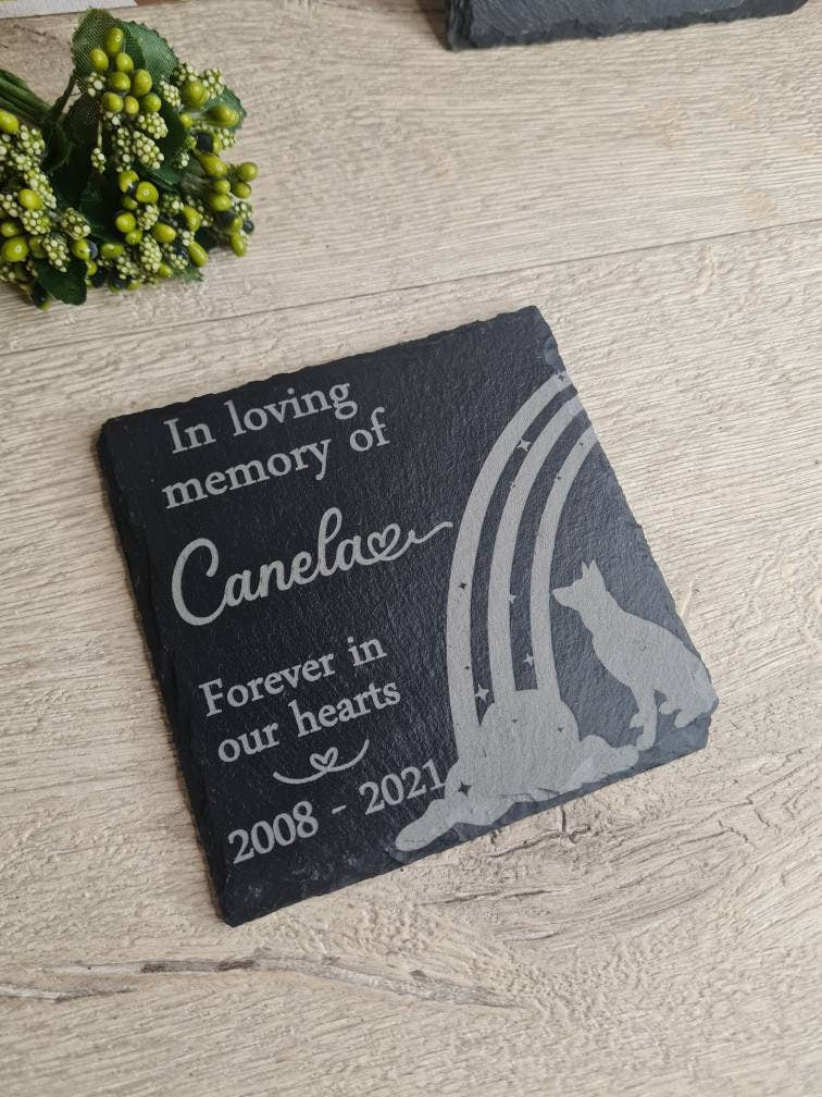 personalised pet Memorial grave marker, memorial slate, indoor or outdoor, remembering your pets, cat, dog, rabbit, bunny, budgie, hamster