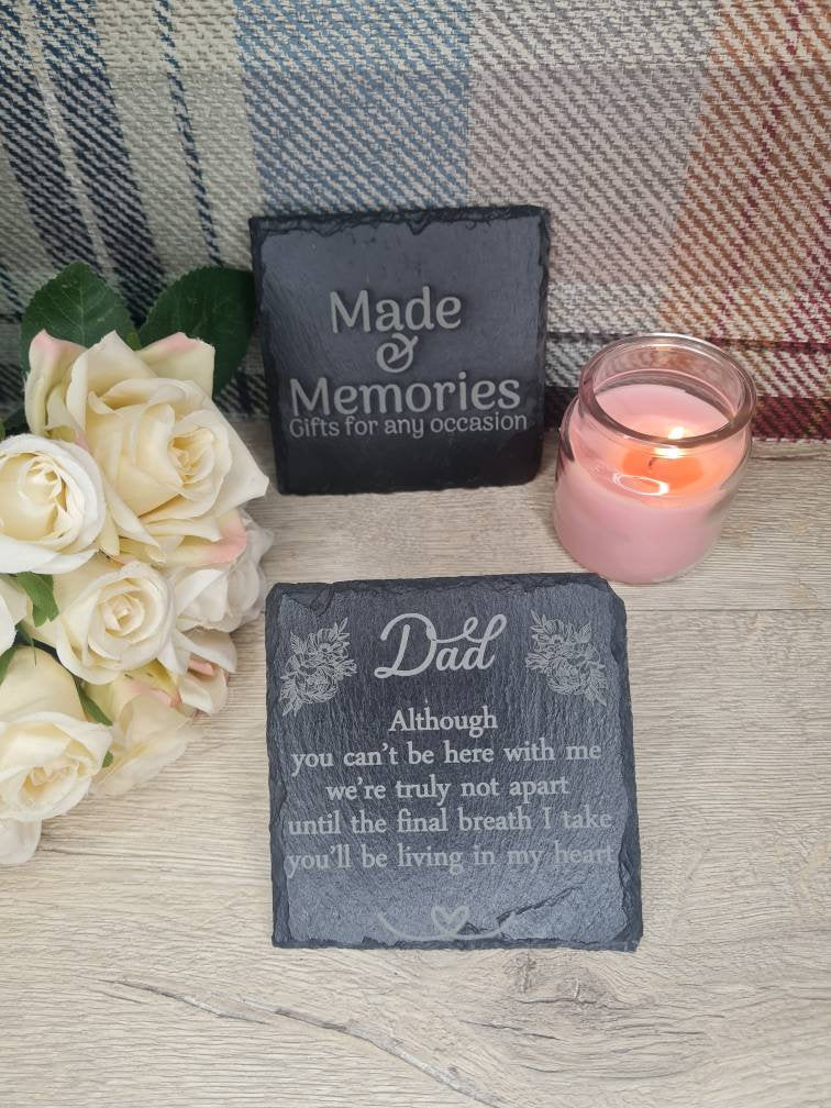 Personalised memorial grave marker, memorial slate, indoor or outdoor, remembering your loved ones, Dad, Mum, Aunty, Uncle, Grandma, grandad