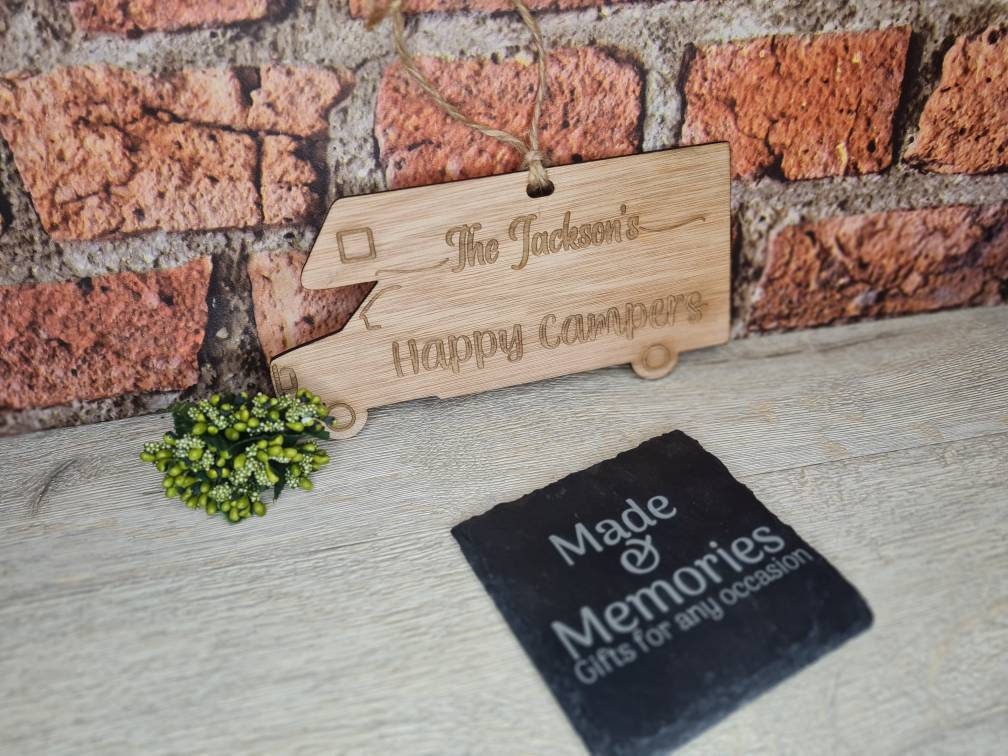 personalised motorhome hanging ornament, great little gift, camping, RV, quirky, novelty, fathers day, birthday, christmas