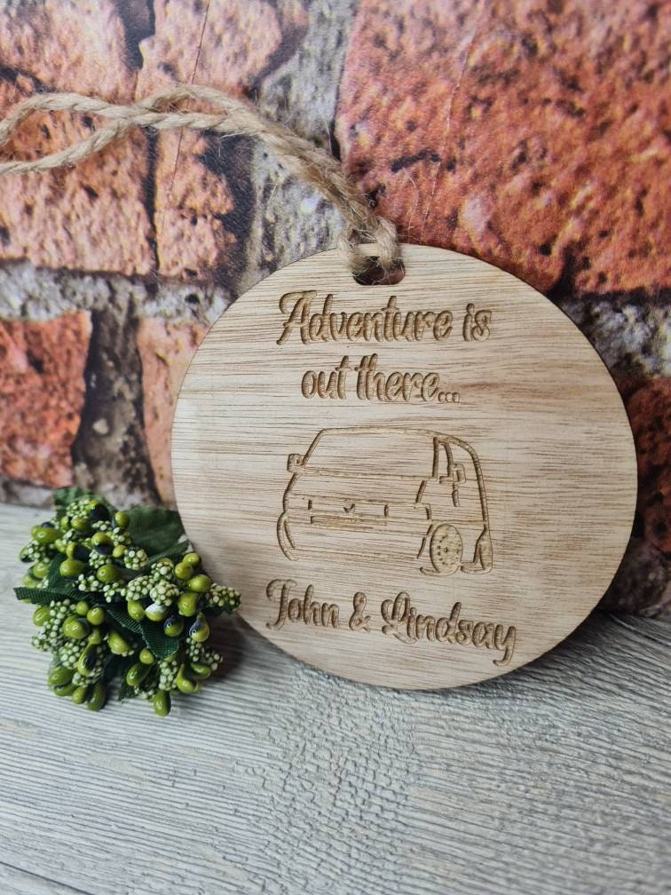 Personalised Camper van hanging ornament, camping, quirky, novelty, fathers day, birthday, christmas, valentines, motorhome