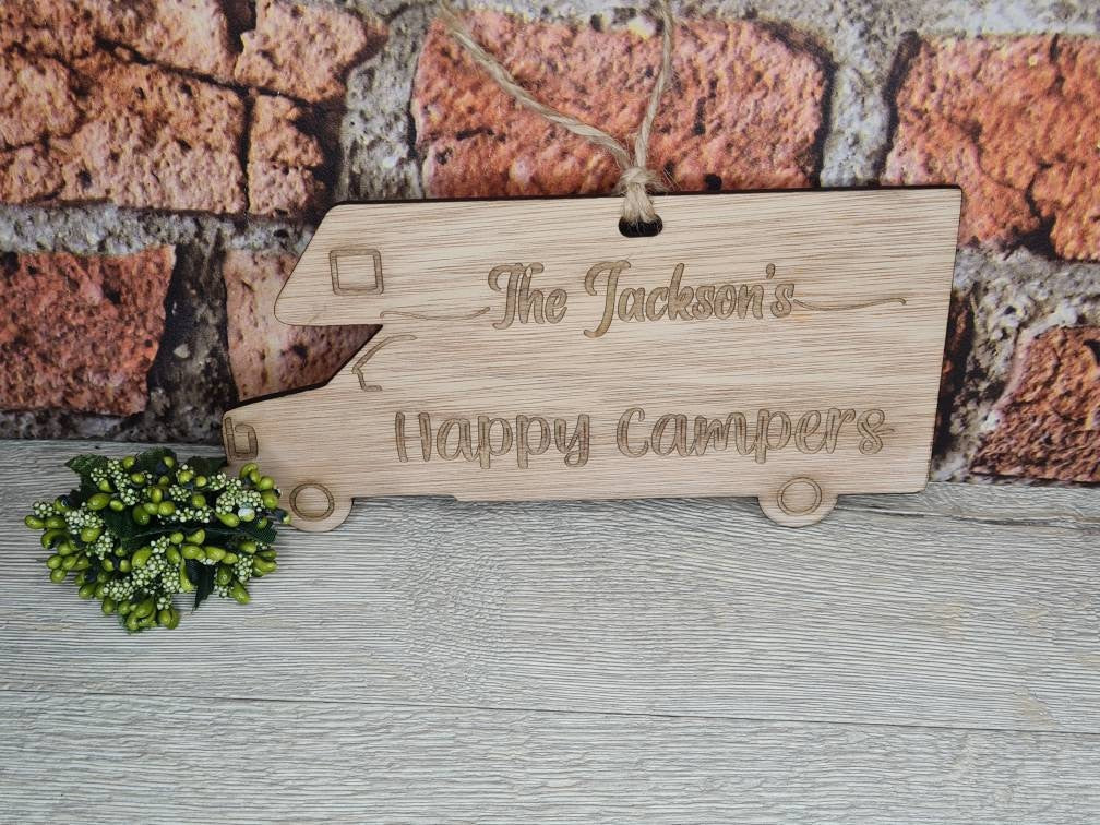 personalised motorhome hanging ornament, great little gift, camping, RV, quirky, novelty, fathers day, birthday, christmas