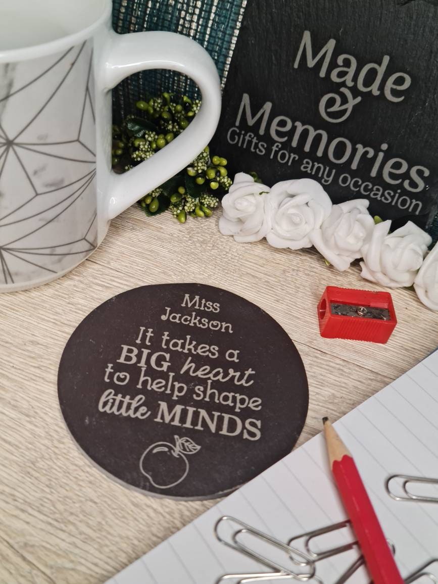Personalised teacher coaster - display ornament - thank your teacher - gift from child - end of term - unique, bespoke gift - beautiful item