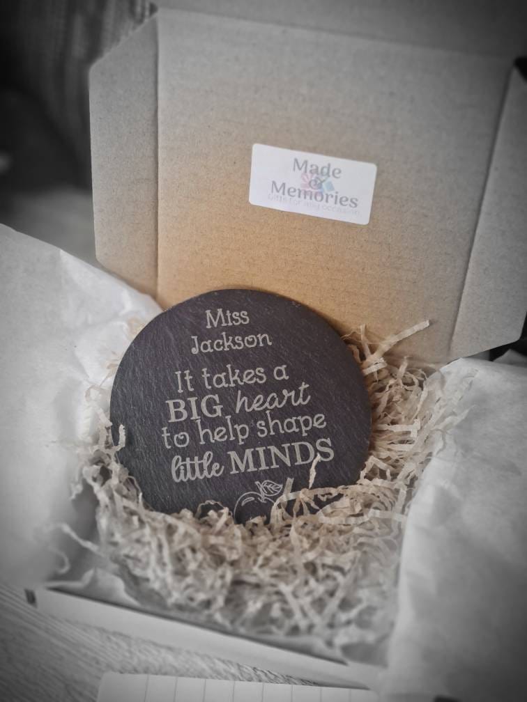Personalised teacher coaster - display ornament - thank your teacher - gift from child - end of term - unique, bespoke gift - beautiful item