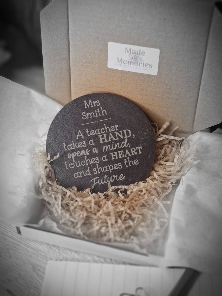 Personalised teacher coaster - display ornament - thank your teacher - gift from child - end of term - unique, bespoke gift - beautiful item