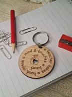 Beautiful teacher keyring - wooden key chain - thank your teacher - gift from child - end of term - unique, bespoke gift - beautiful item
