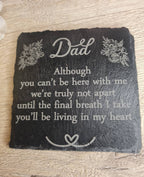 Personalised memorial grave marker, memorial slate, indoor or outdoor, remembering your loved ones, Dad, Mum, Aunty, Uncle, Grandma, grandad