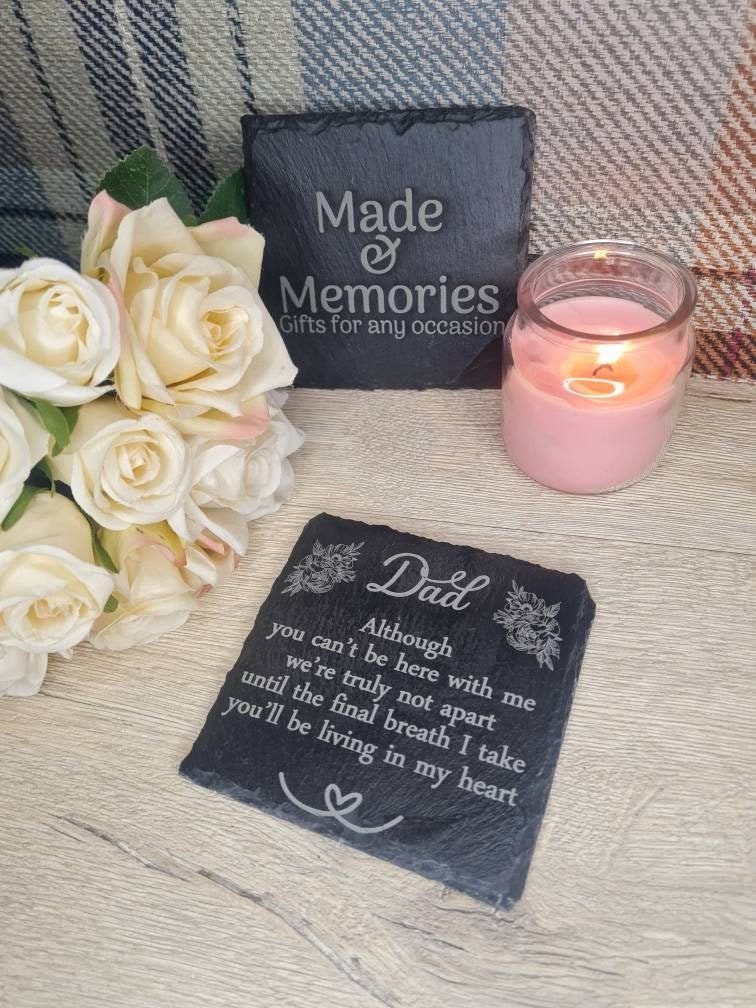 Personalised memorial grave marker, memorial slate, indoor or outdoor, remembering your loved ones, Dad, Mum, Aunty, Uncle, Grandma, grandad