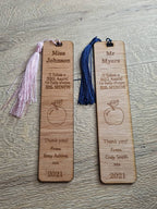 personalised wooden bookmark - Teacher thank you gift - graduation - Teacher - teaching - thank you gift - end of term present.