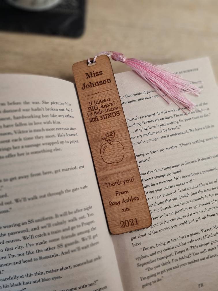 personalised wooden bookmark - Teacher thank you gift - graduation - Teacher - teaching - thank you gift - end of term present.