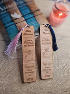 personalised wooden bookmark - Teacher thank you gift - graduation - Teacher - teaching - thank you gift - end of term present.